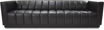 Christopher Channel tufted sofa-Classico leather-black