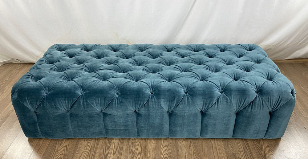 7' diamond tufted ottoman