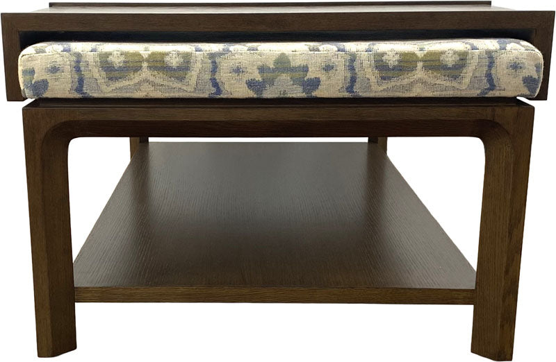 Custom ottoman table in white oak, side view