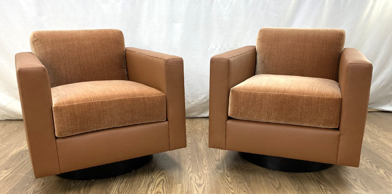 Custom swivels in leather & velvet
