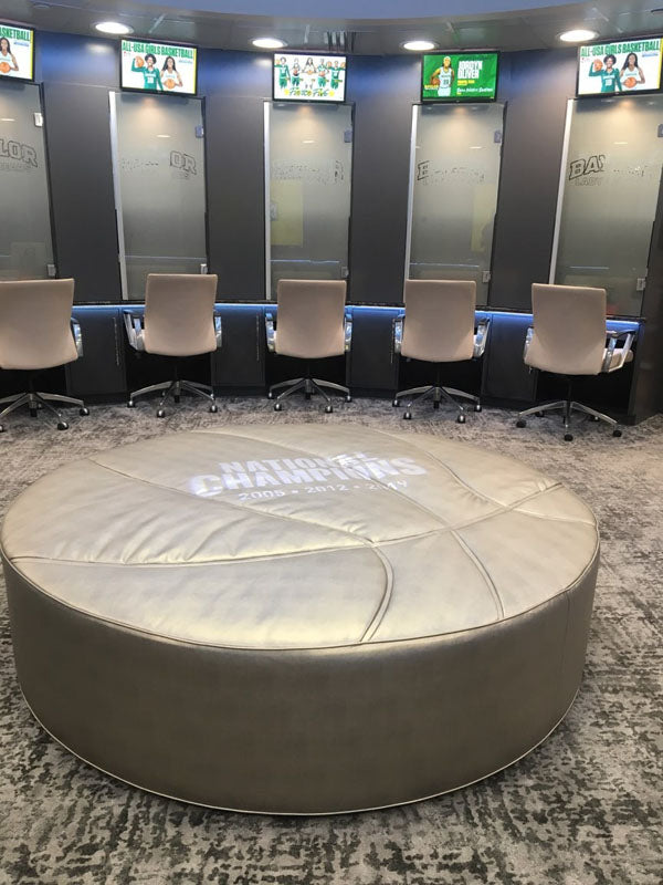 Basketball ottoman, Baylor team locker room