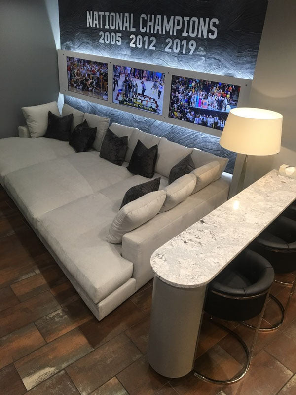 Custom sofa in Baylor basketball team locker room