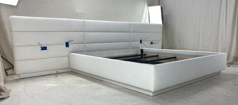Custom bed with built-in outlets