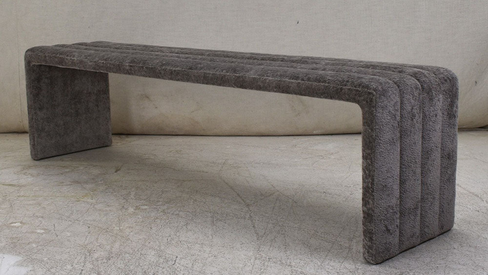 Slim bench with horizontal channels