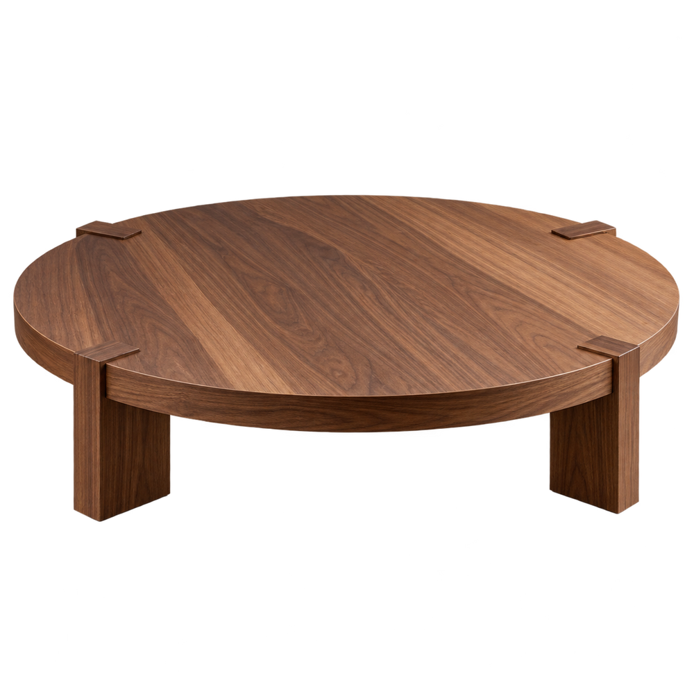 Arden Round Walnut Coffee Table