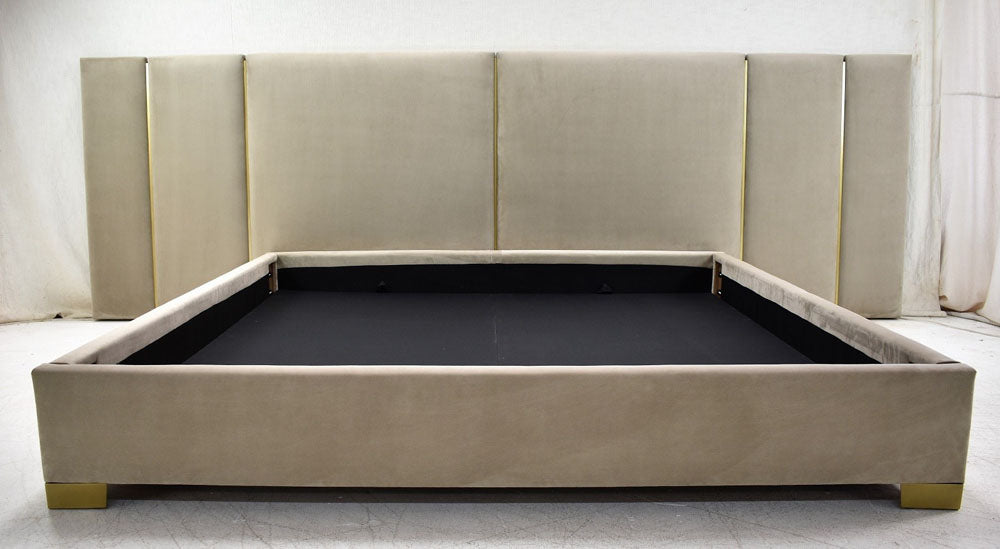 Custom bed with metal detail