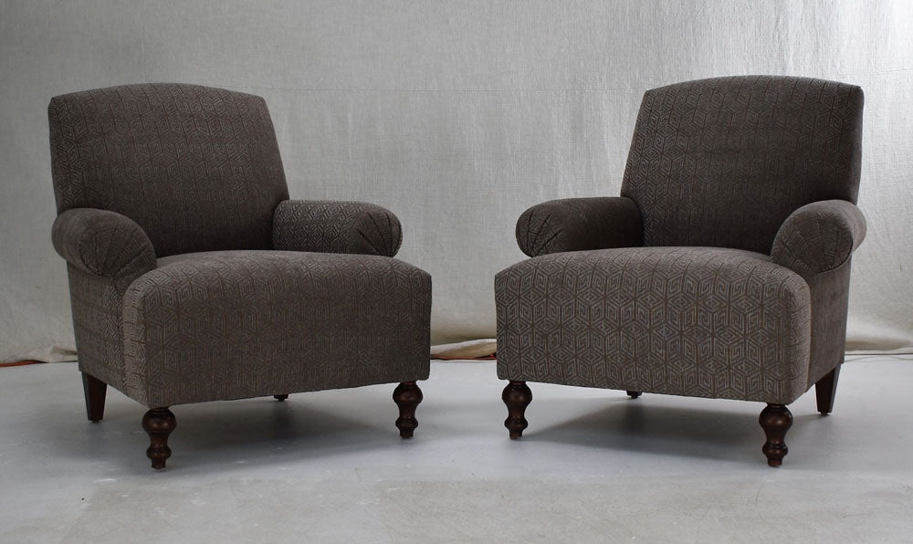 Pair of custom club chairs