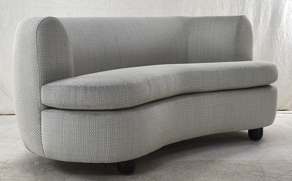 Custom curved loveseat