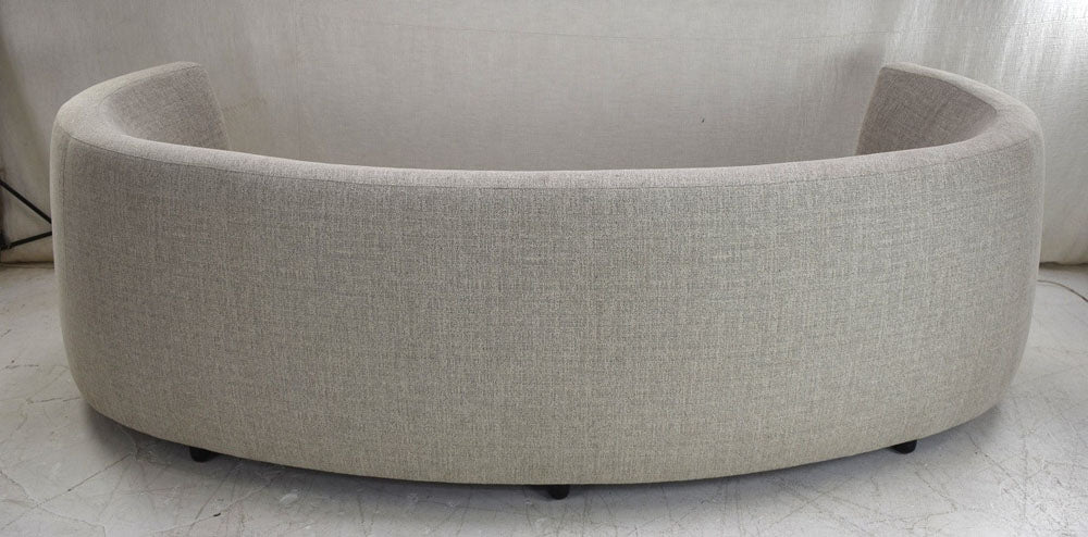 Rear view, custom curved sofa