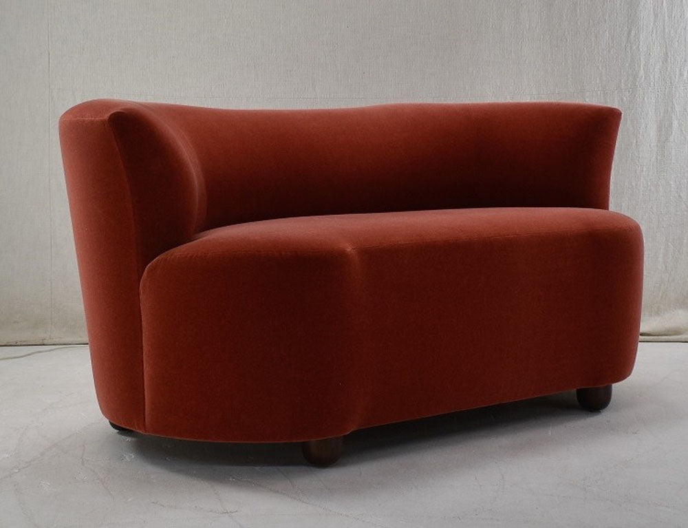 Custom loveseat in mohair