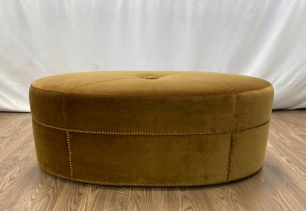 Custom ottoman with nail heads