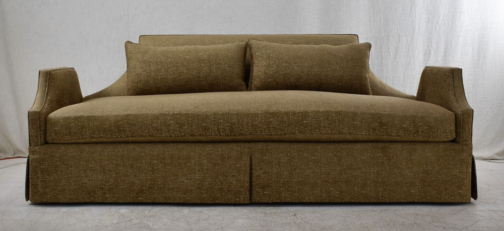 Custom skirted sofa