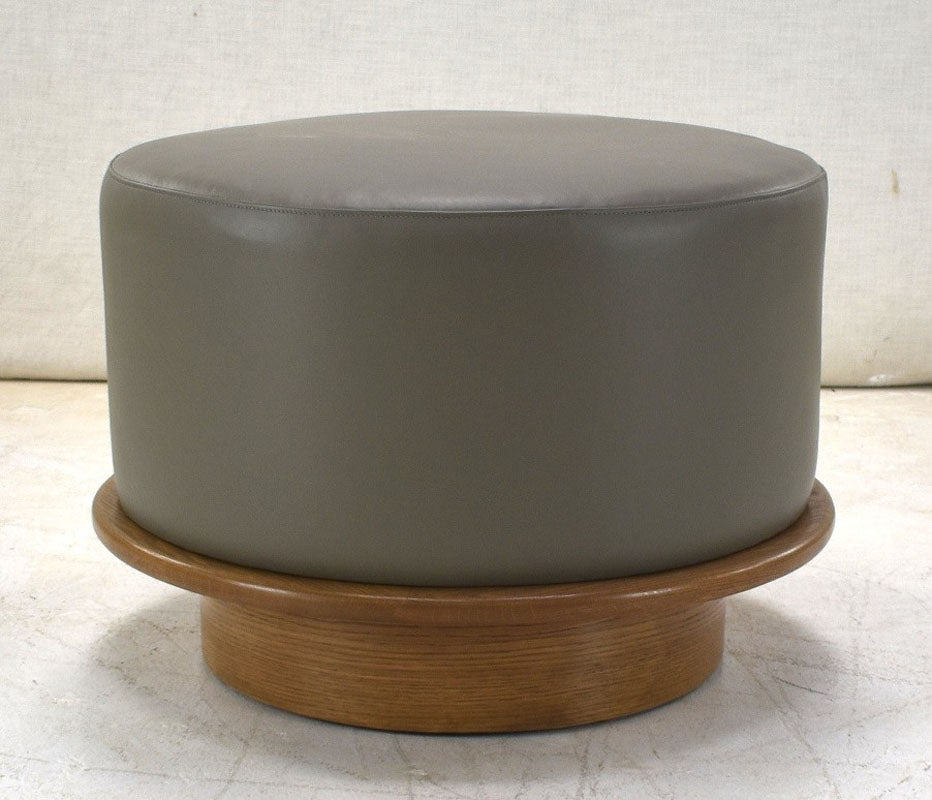 Ottoman with oak base