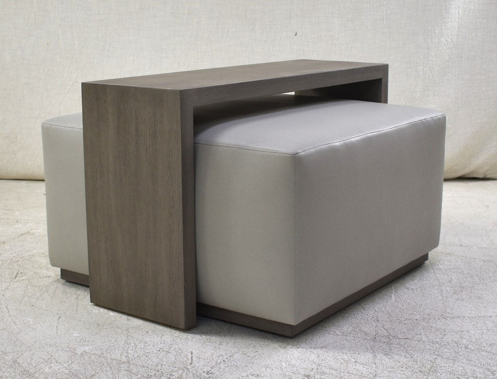 Ottoman with straddle table