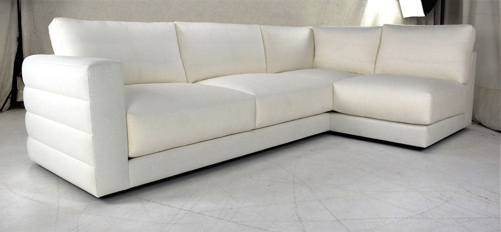 Custom sectional with outside horizontal channels