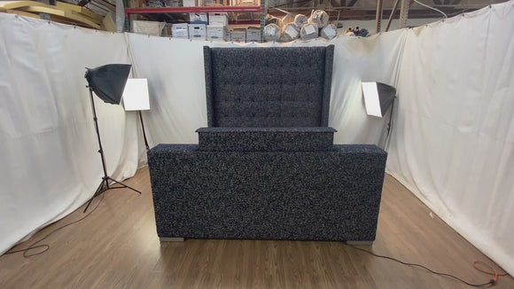 Franklin bed demonstrating a concealed television lift in the footboard