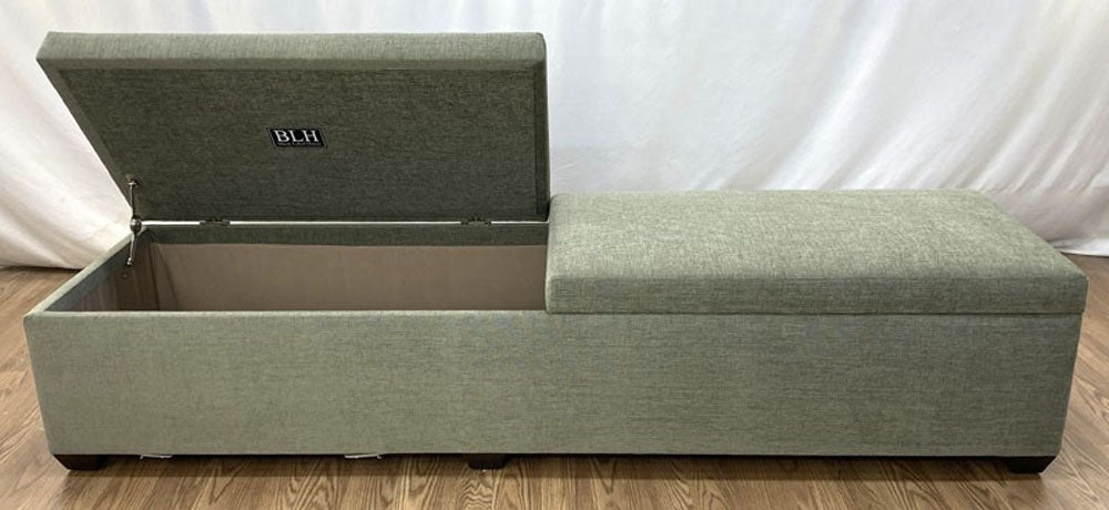 Split top storage ottoman
