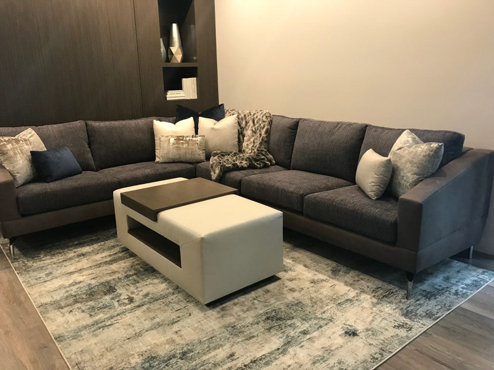 Sectional + coffee table/ottoman in Sunset Marquis